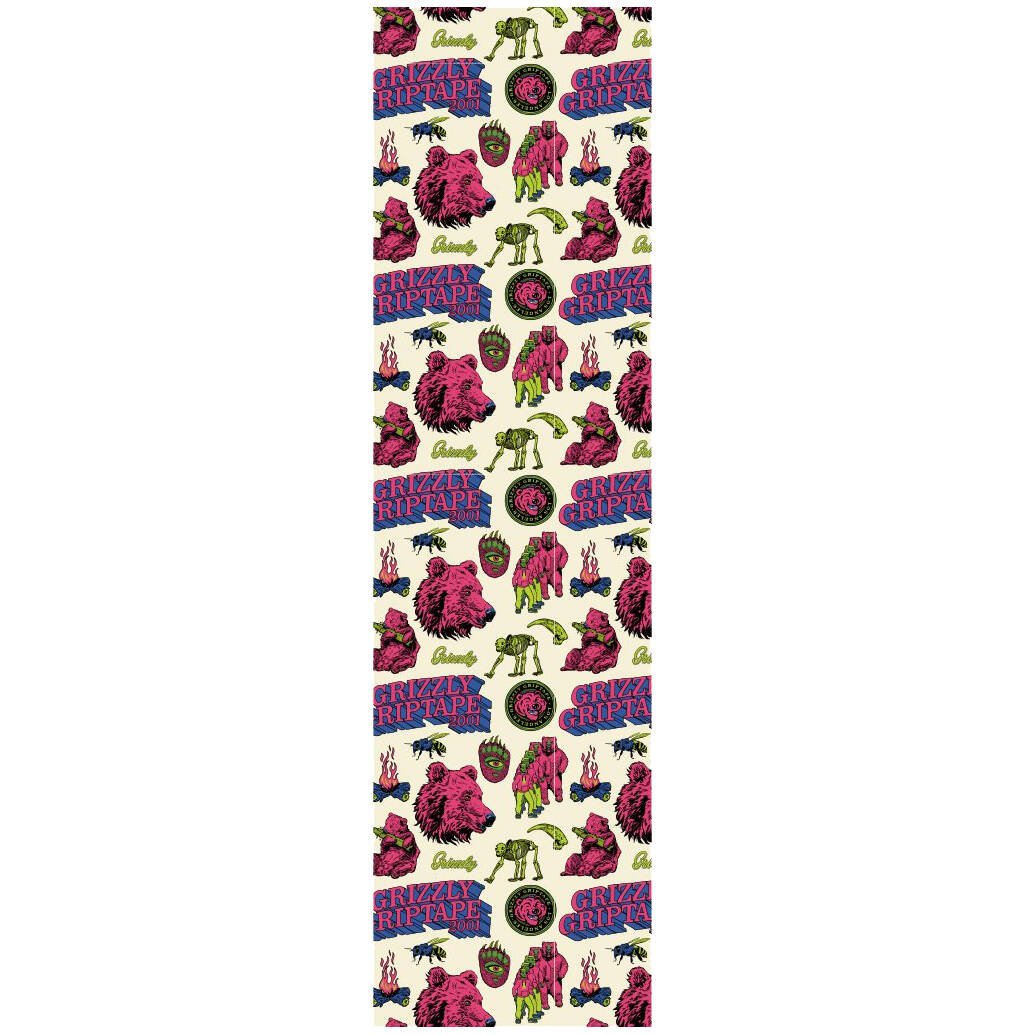 Grizzly Cult Classic Skateboard Grip Tape - Multi