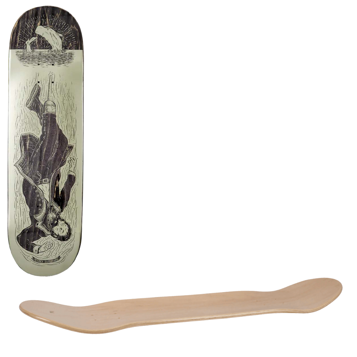 Heathen Ahab Drowning Skateboard Deck 8.75"