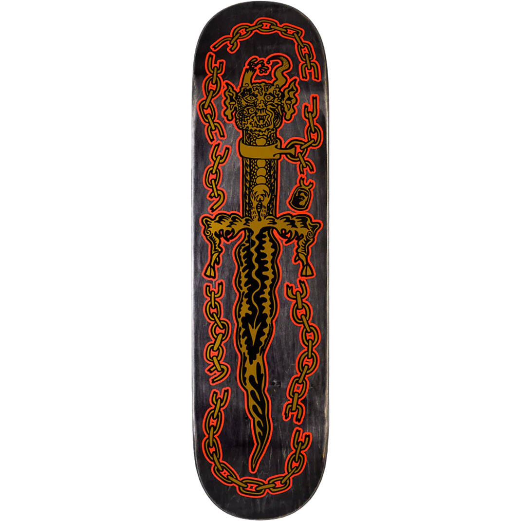 Heathen Sacrificial Dagger On Squarehead Skateboard Deck 8.25"