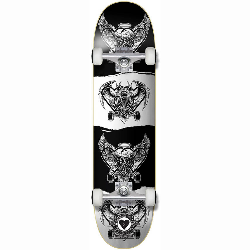 The Heart Supply Dark Light Complete Skateboard 8'' - Black/White