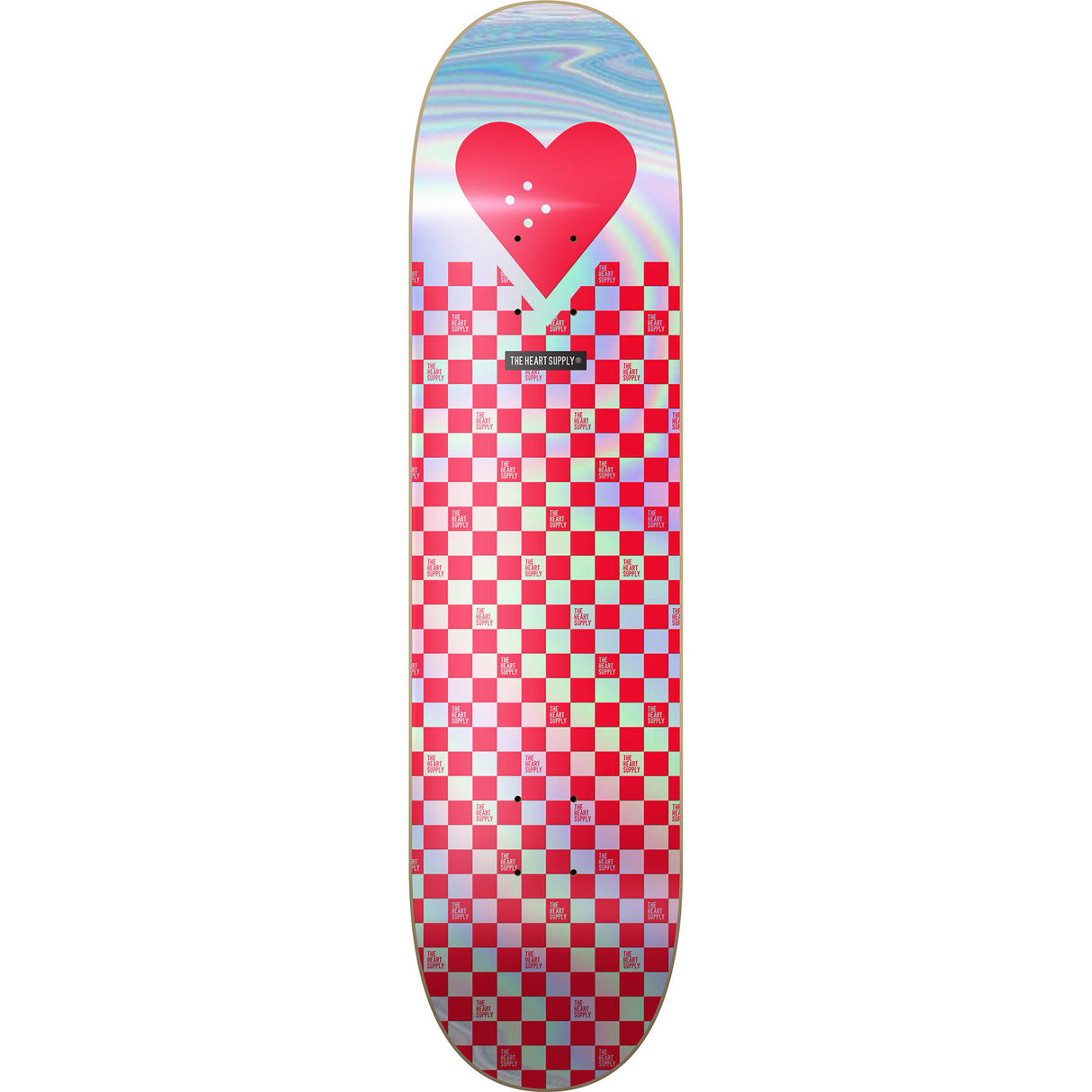 The Heart Supply Foil Logo Skateboard Deck - Red Checkerboards 8''