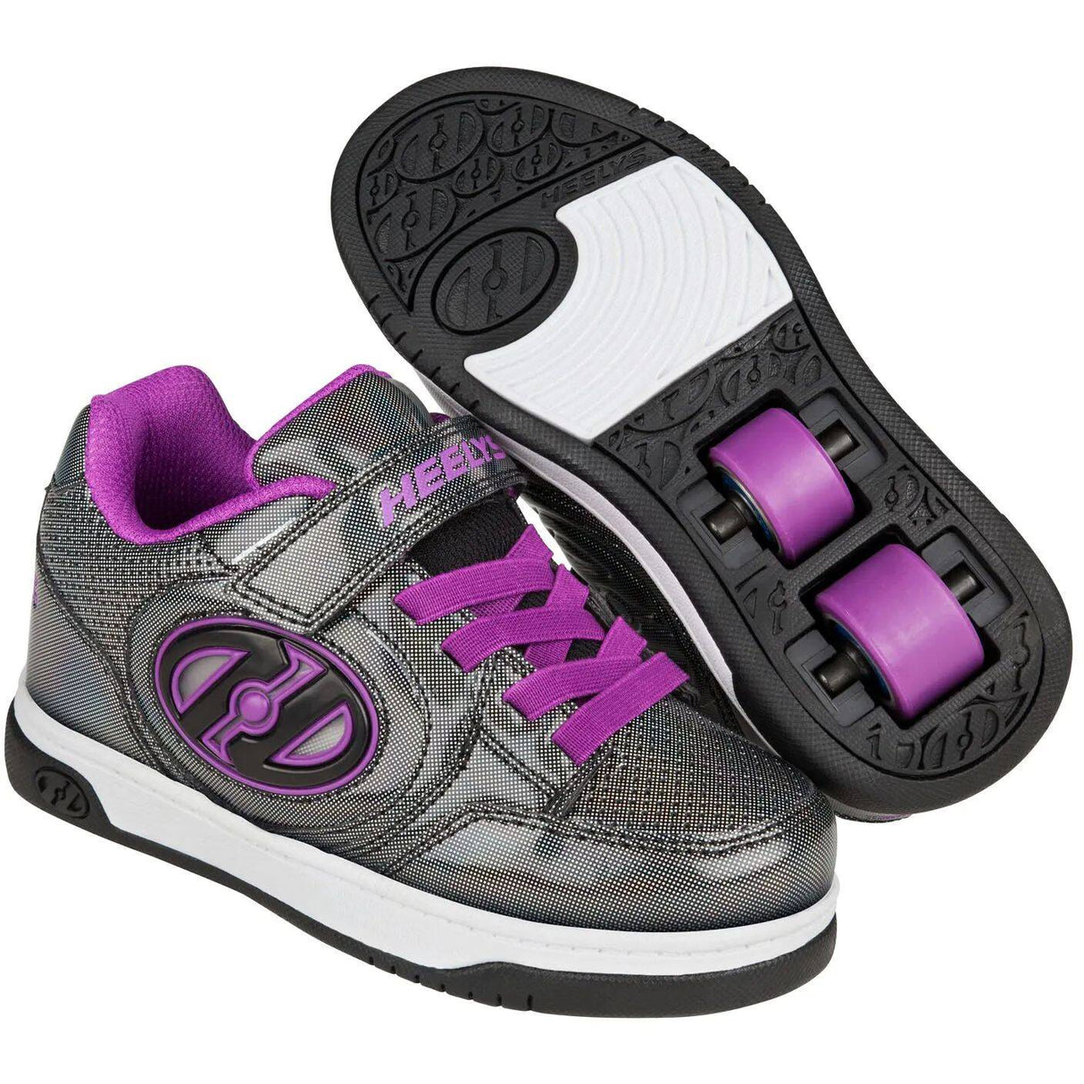 Heelys Plus X2 Lighted - Black Sparkle/Purple
