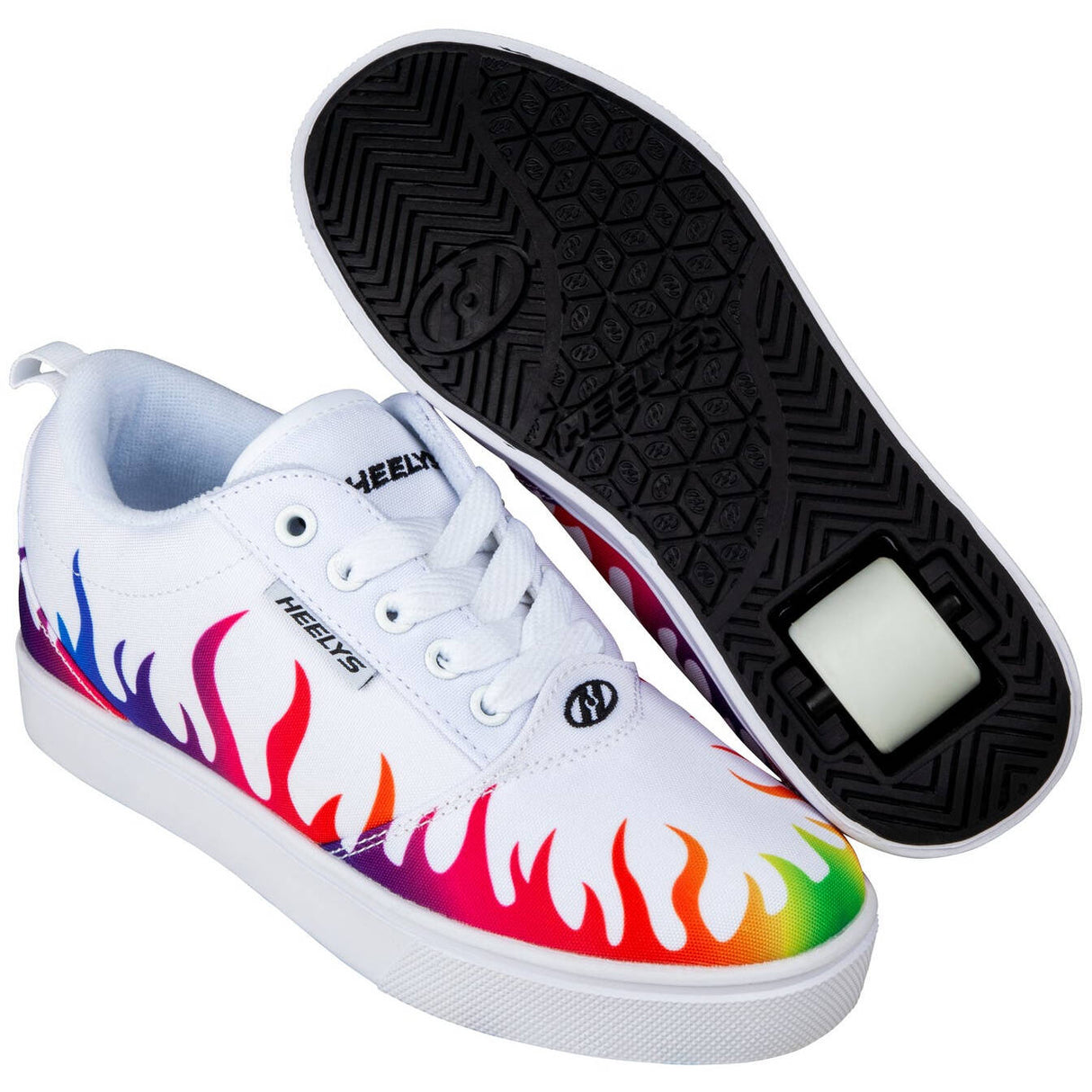 Heelys Pro 20 Prints - White/Rainbow Flames J12