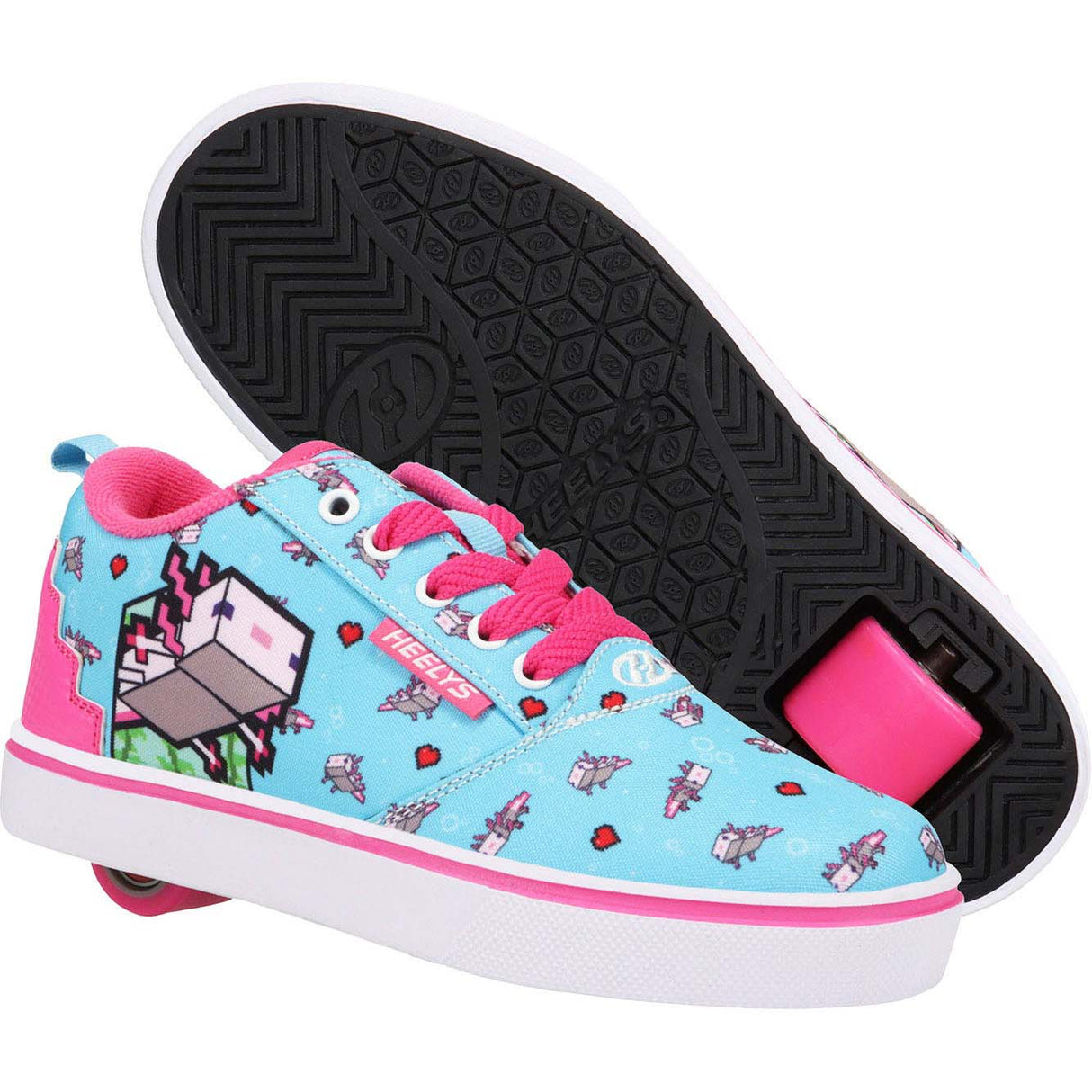 Heelys X Minecraft Pro 20 - Aqua/Pink/Black