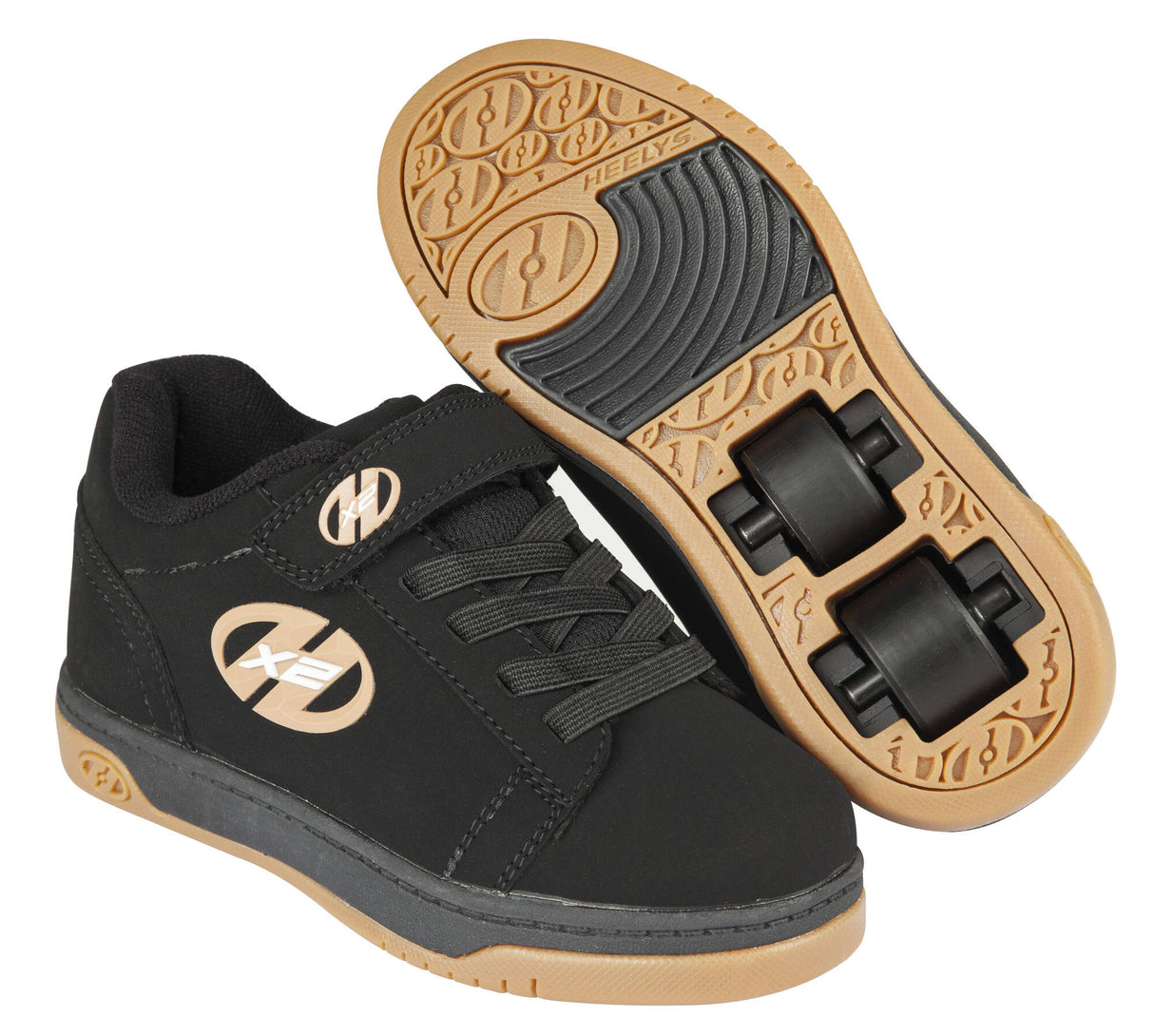 Heelys X2 Dual Up - Black/Gum UK 2