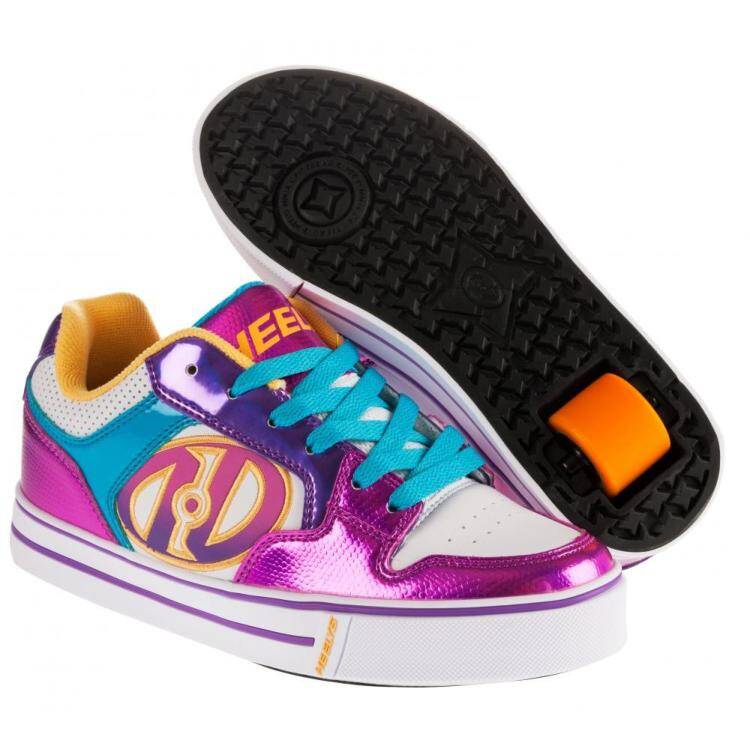 Heelys Motion Plus - White/Fuchsia/Multi - UK 4