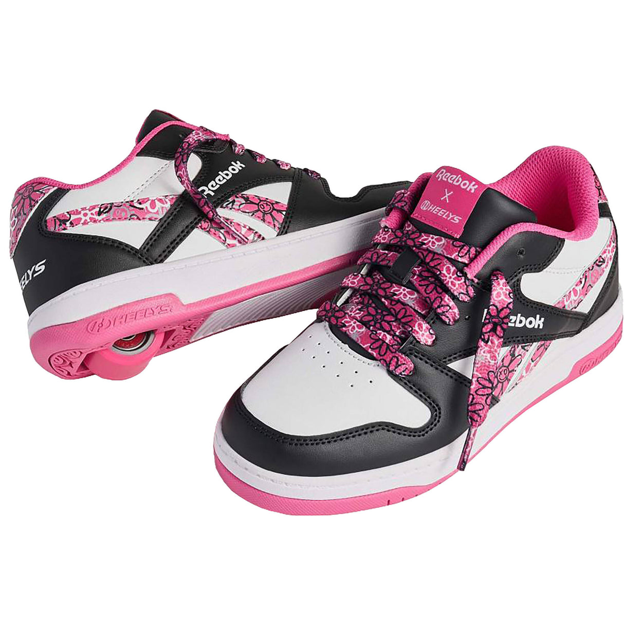 Heelys x Reebok BB4500 Low - Black/White/Pink