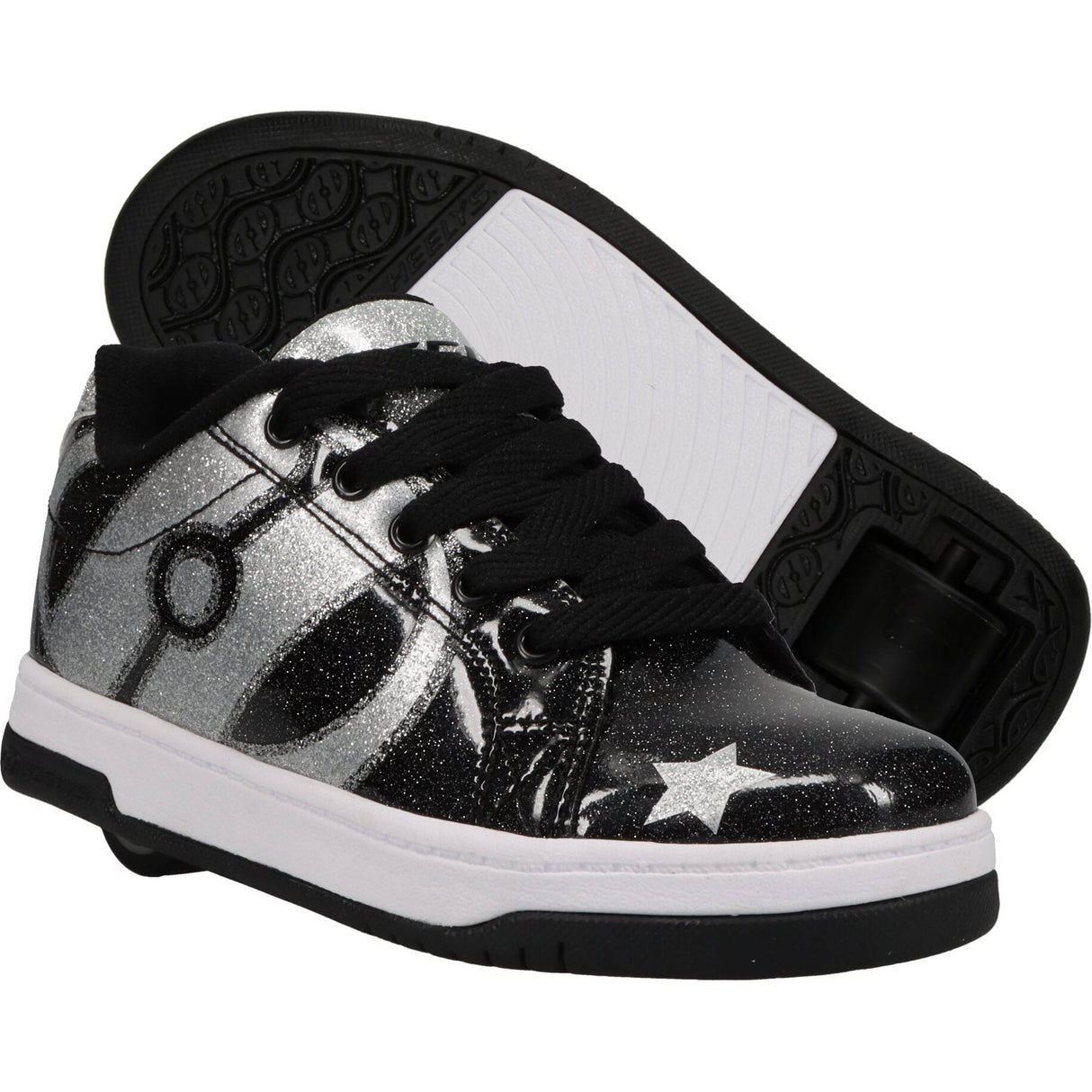 Heelys Split - Black/Silver/Glitter Stars