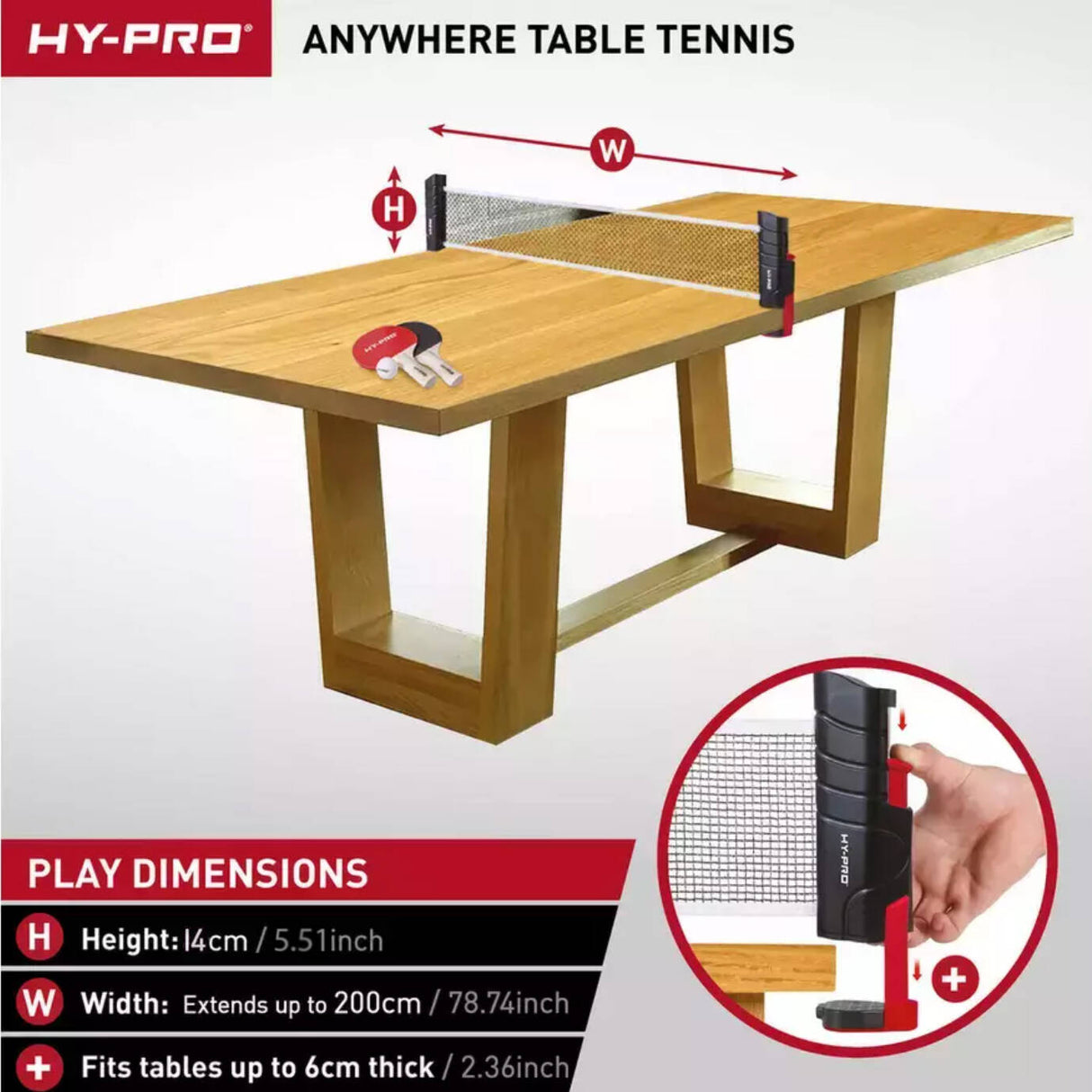 Hy-Pro Portable Table Tennis Set
