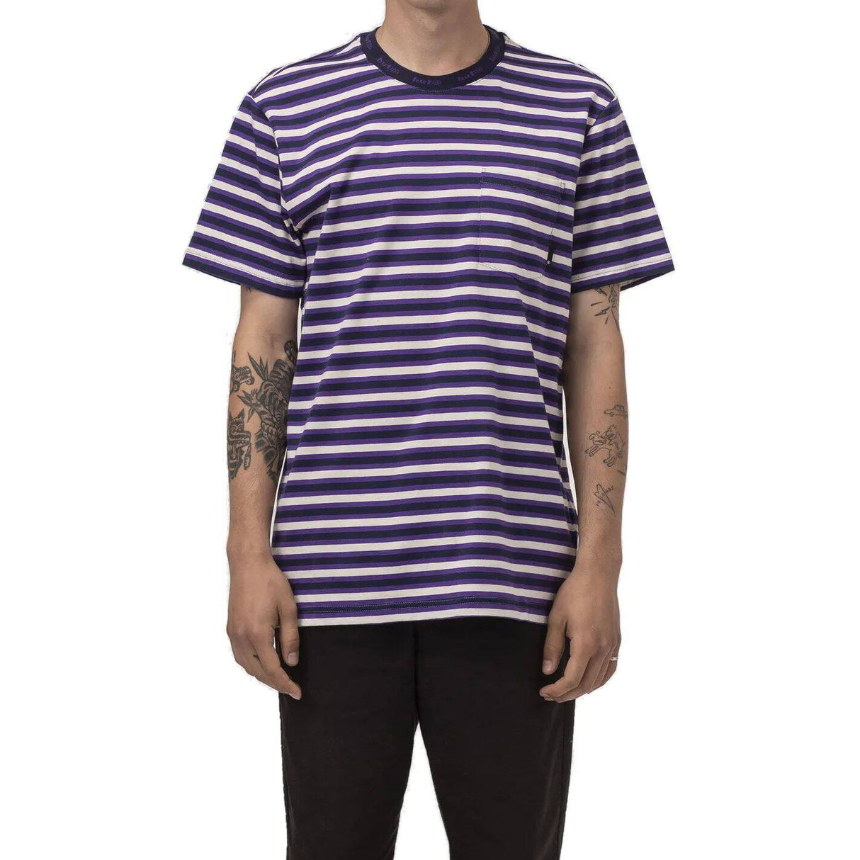 Huf Alex Stripe T Shirt - Off White