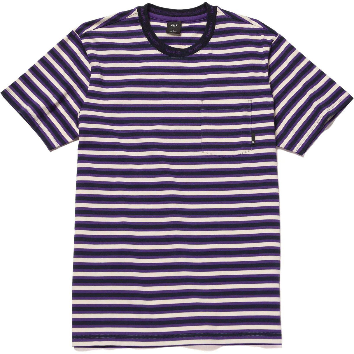 Huf Alex Stripe T Shirt - Off White