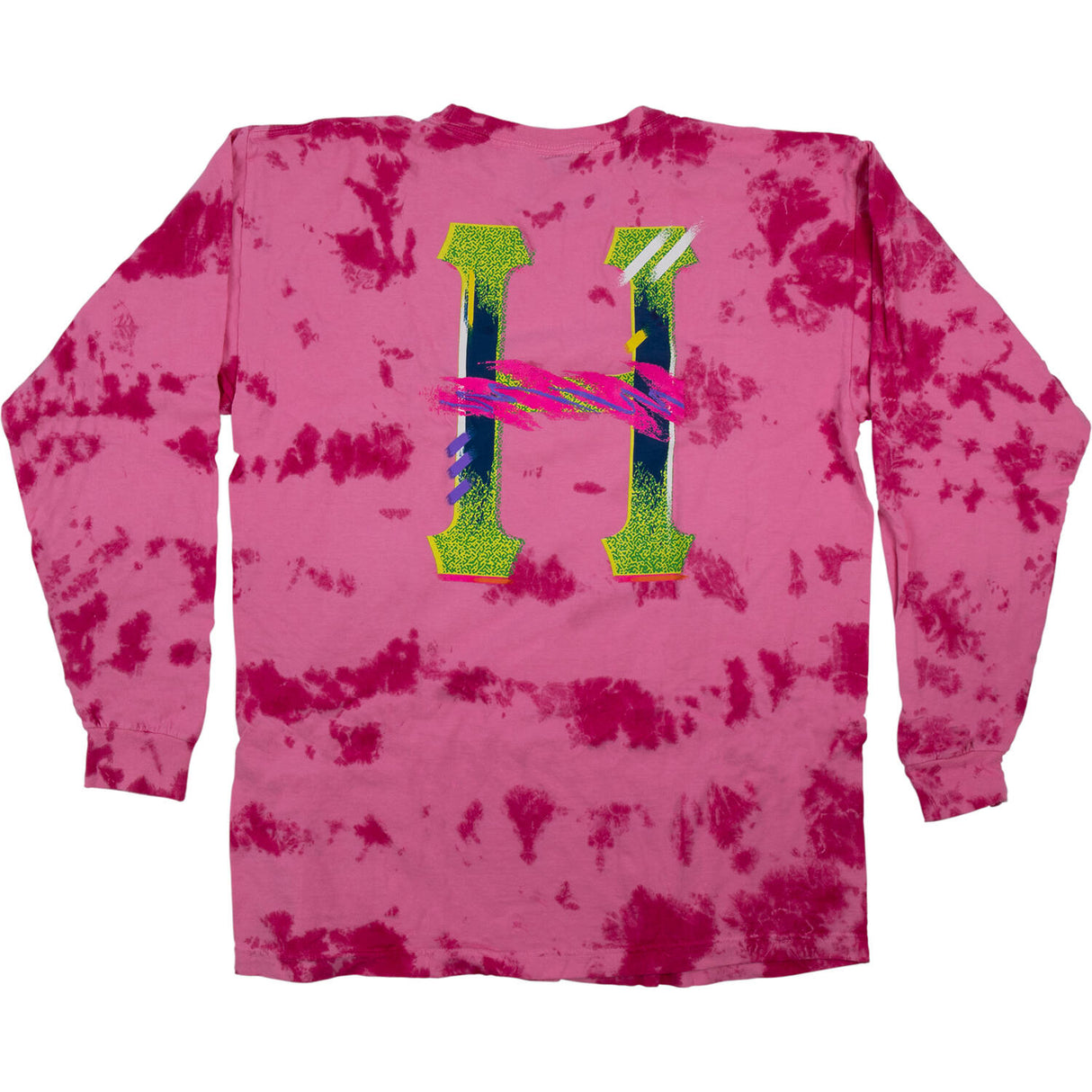 Huf Classic H Watercolour Long Sleeve T Shirt - Pink