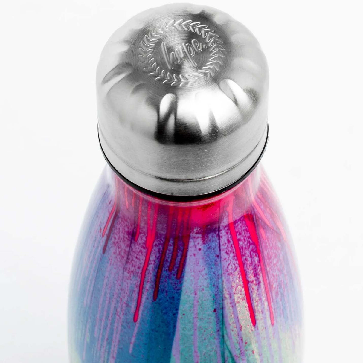 Hype Metal Water Bottle 500ml - Pink Drip Crest