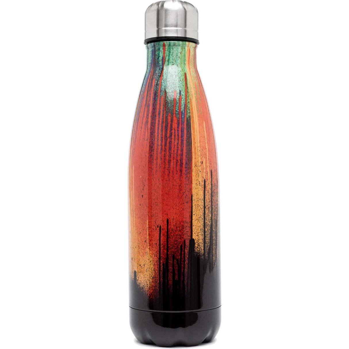 Hype Metal Water Bottle 500ml - Multi Drips Crest Red