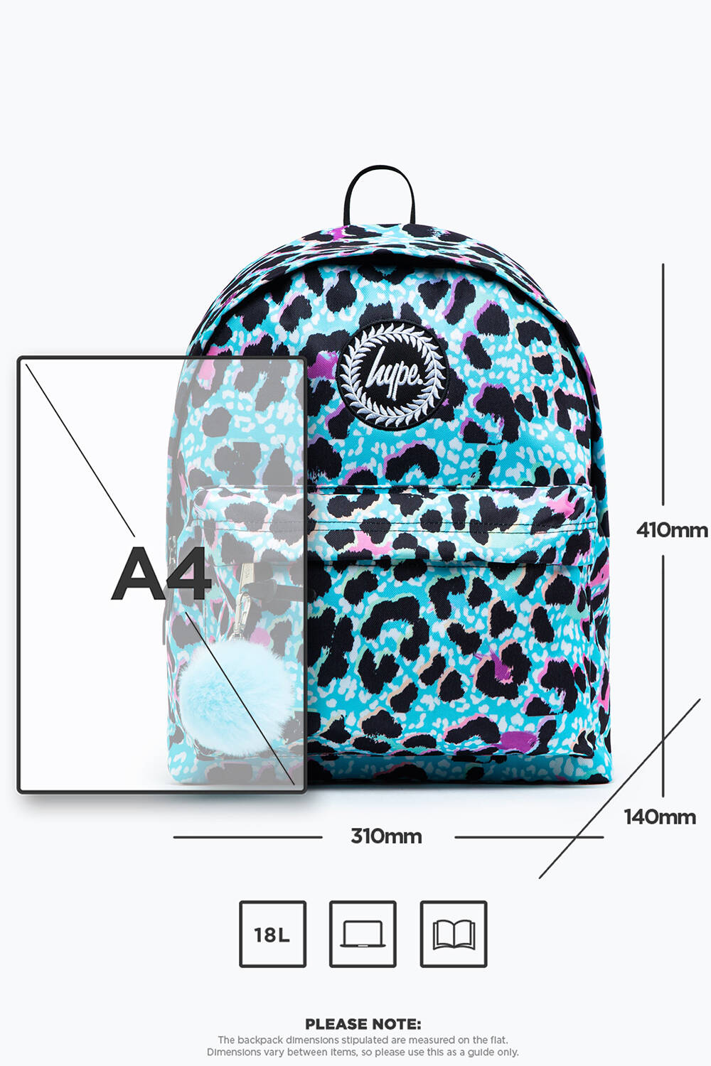 Hype Leopard Crest Backpack - Blue Ice
