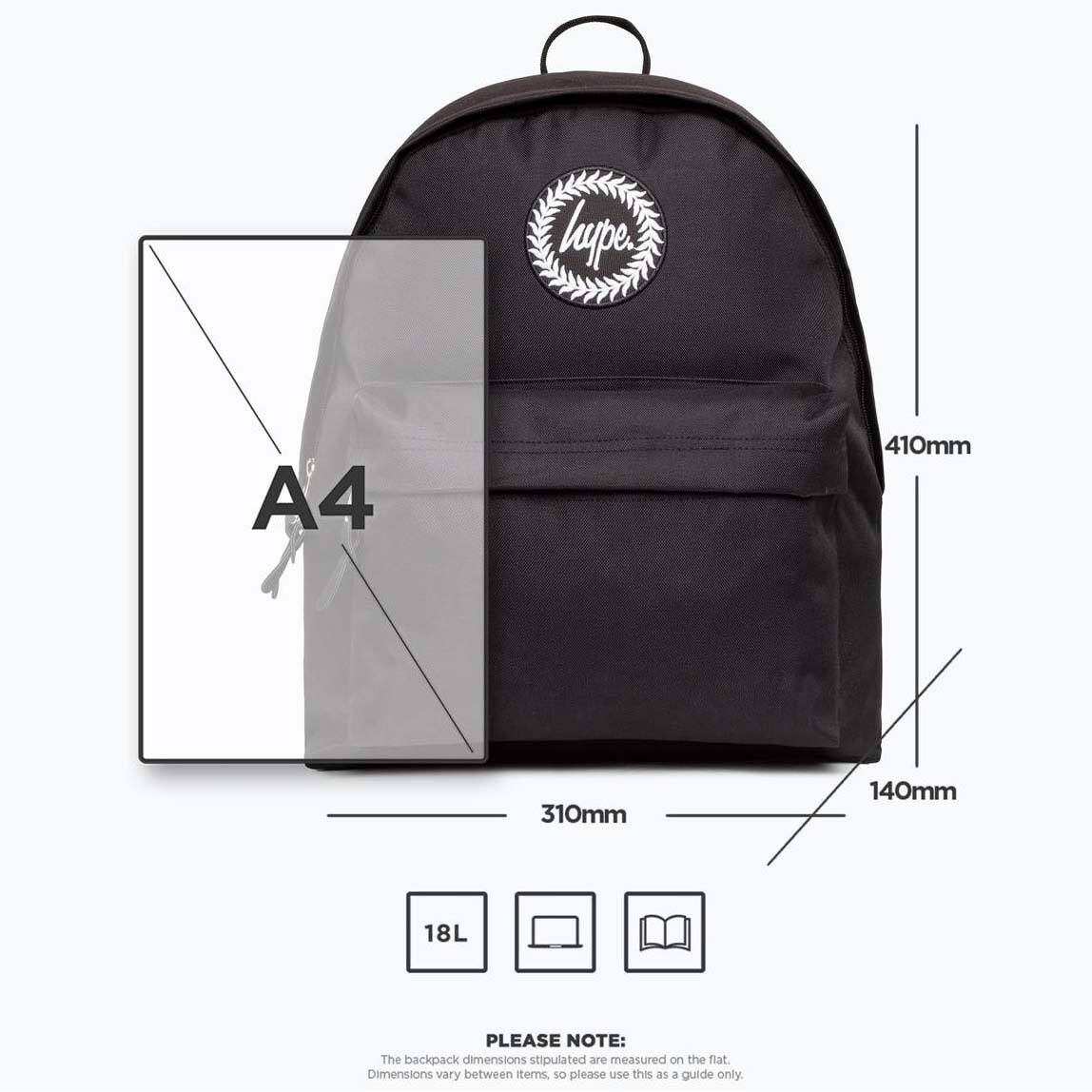 Hype Core 18L Backpack - Black/Black