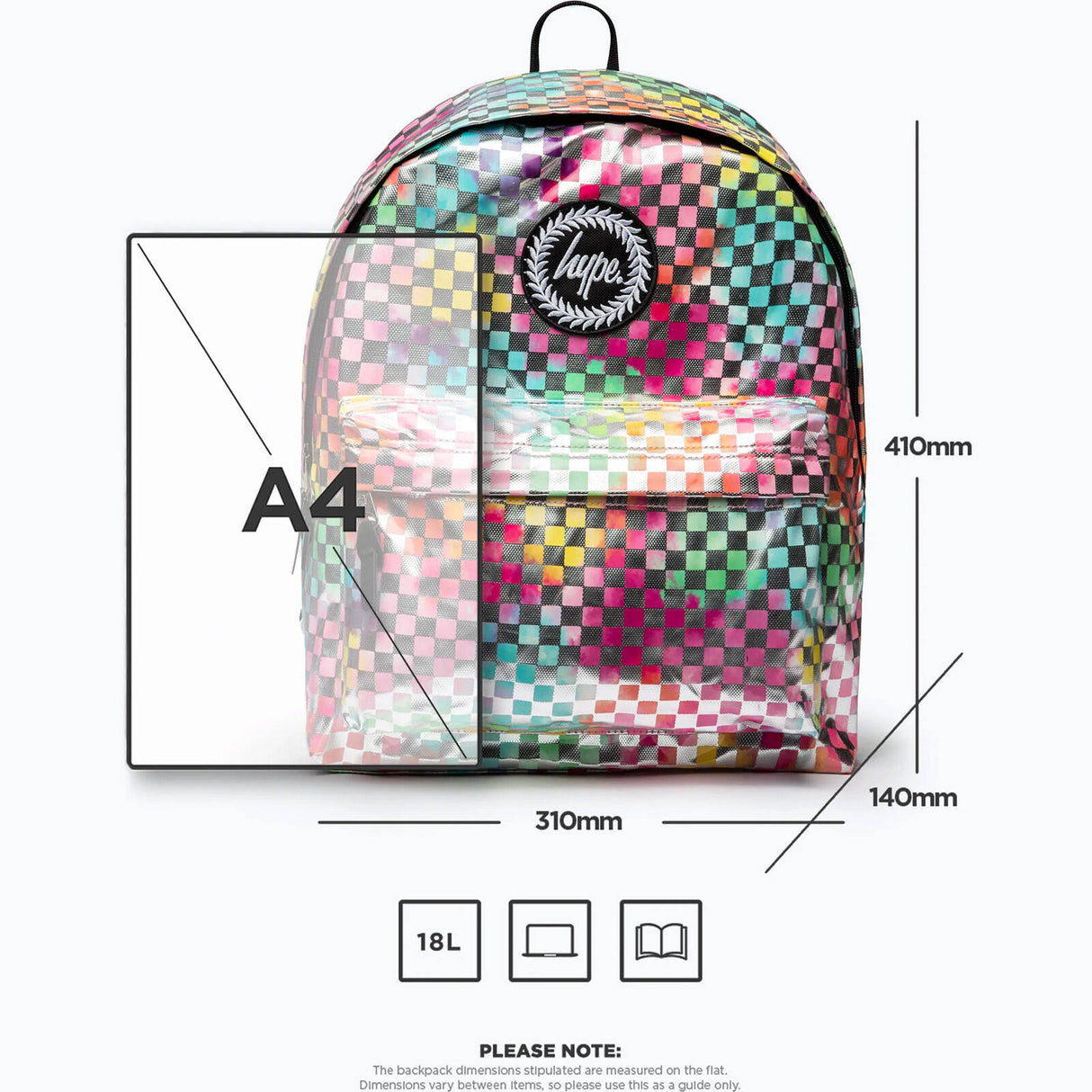 Hype 18L Backpack - Rainbow Check Crest