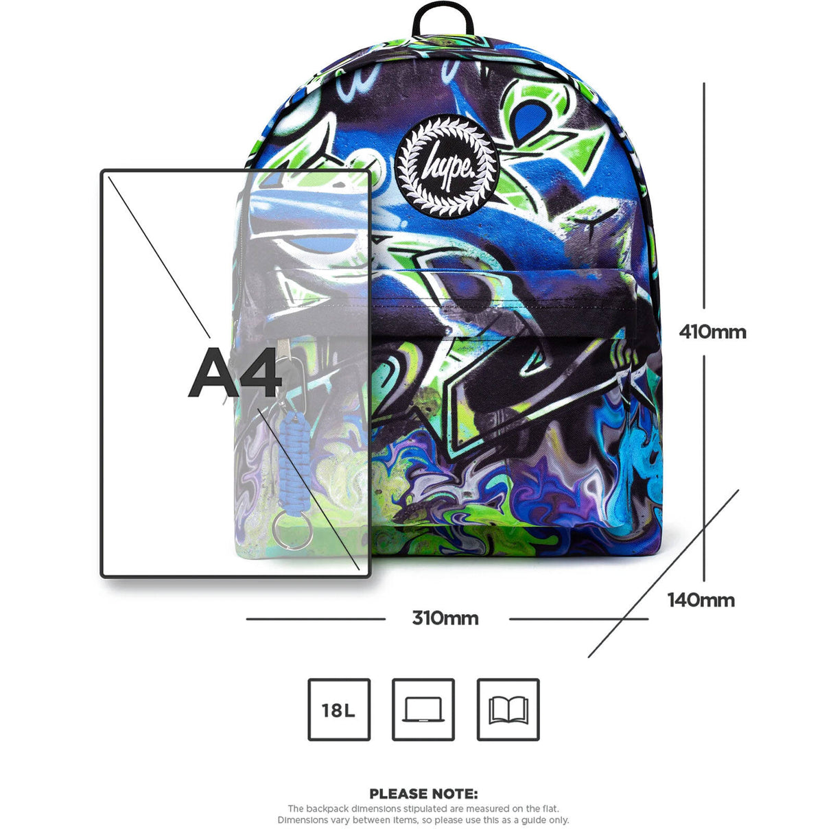 Hype Graffiti Backpack - Black/Blue