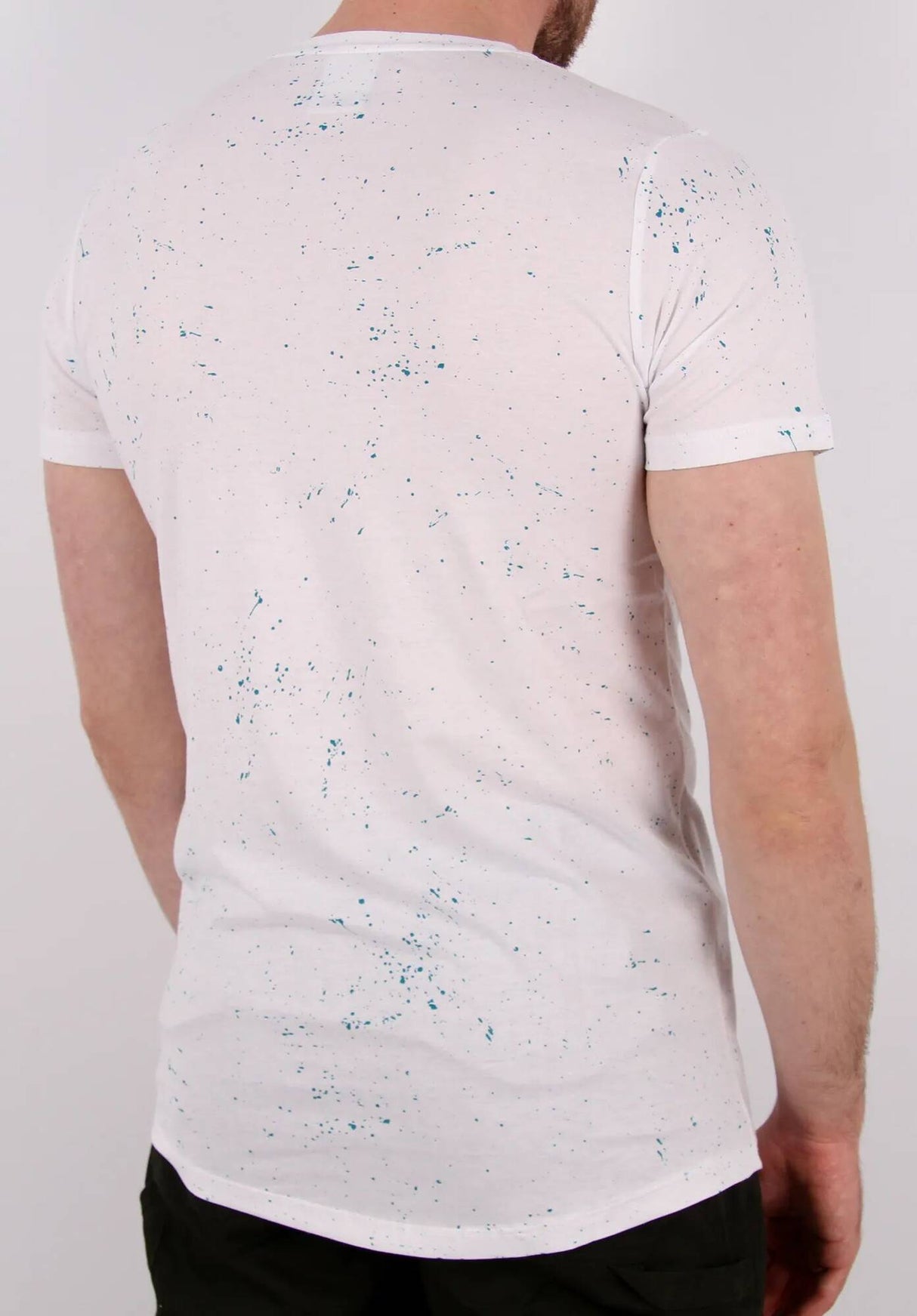 Hype Speckle Script T Shirt - White/Teal