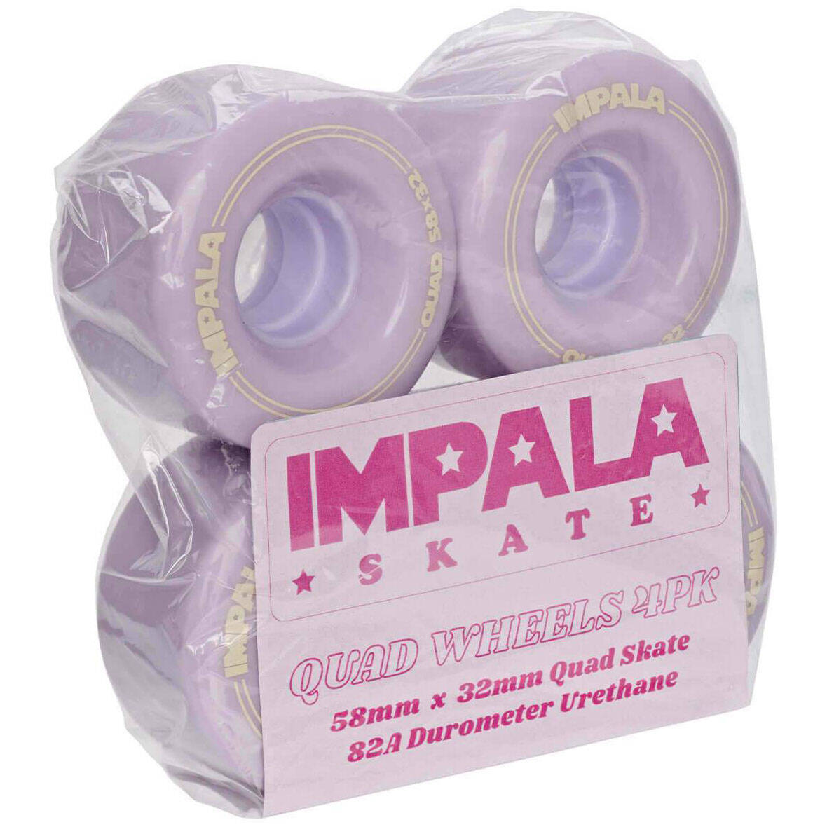 Impala Replacement Quad Roller Skate Wheels 58mm - Pastel Lilac