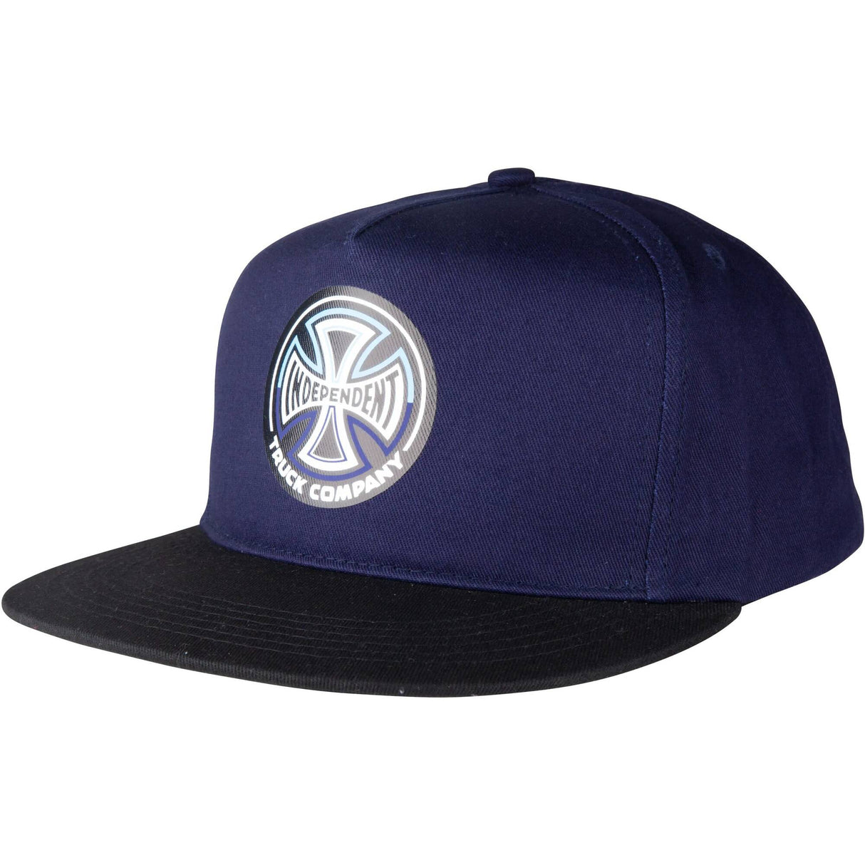 Independent Split Cross Snapback Cap - Dark Navy/Black