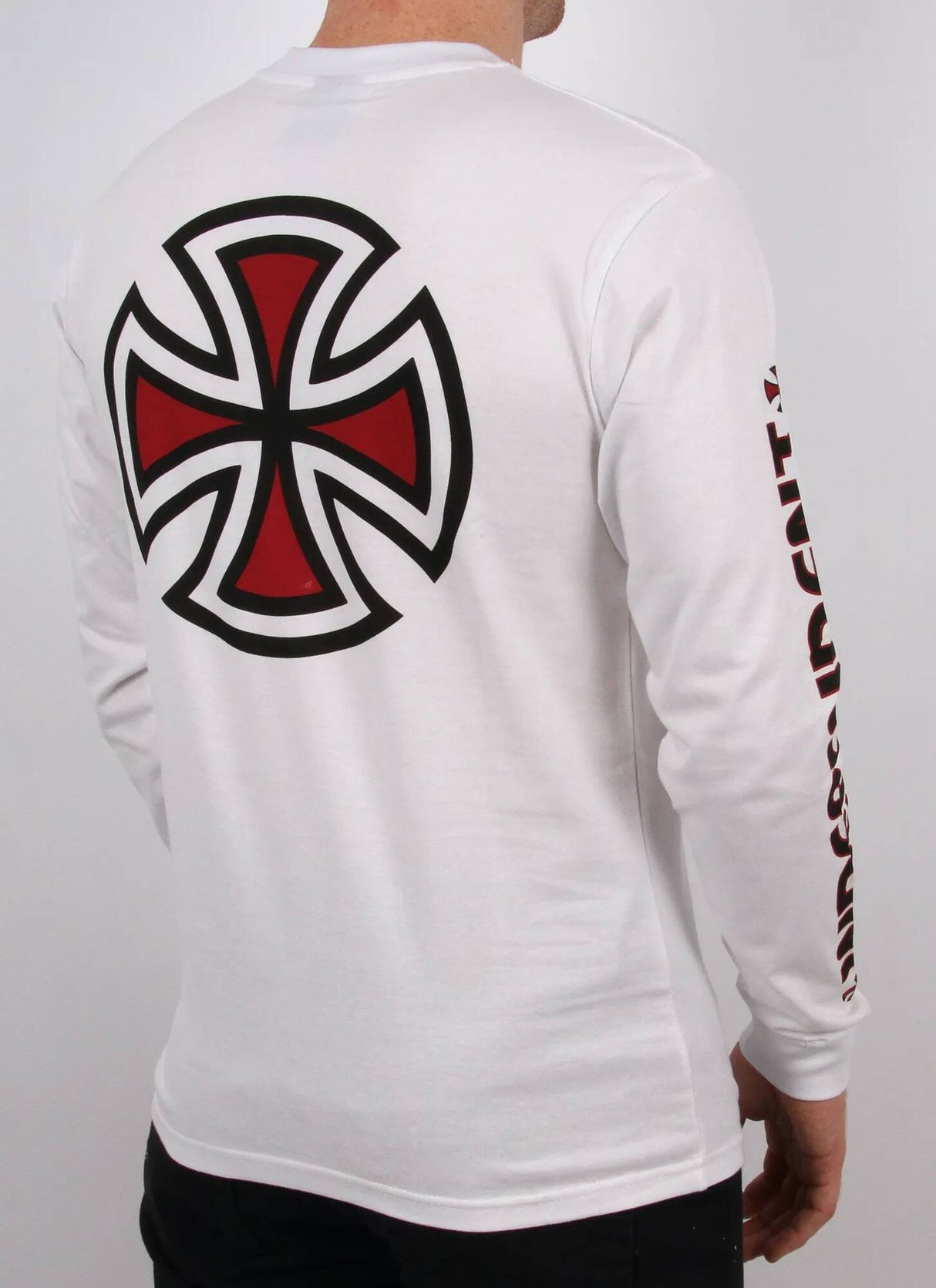 Independent Bar Cross Long Sleeve T Shirt - White
