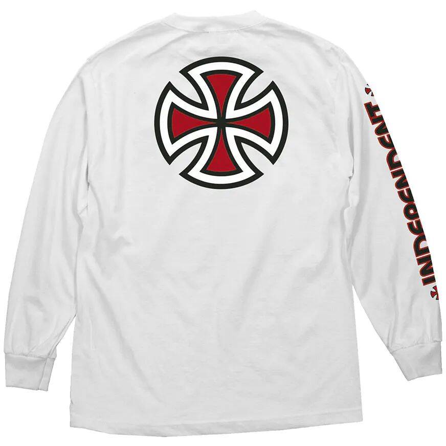Independent Bar Cross Long Sleeve T Shirt - White