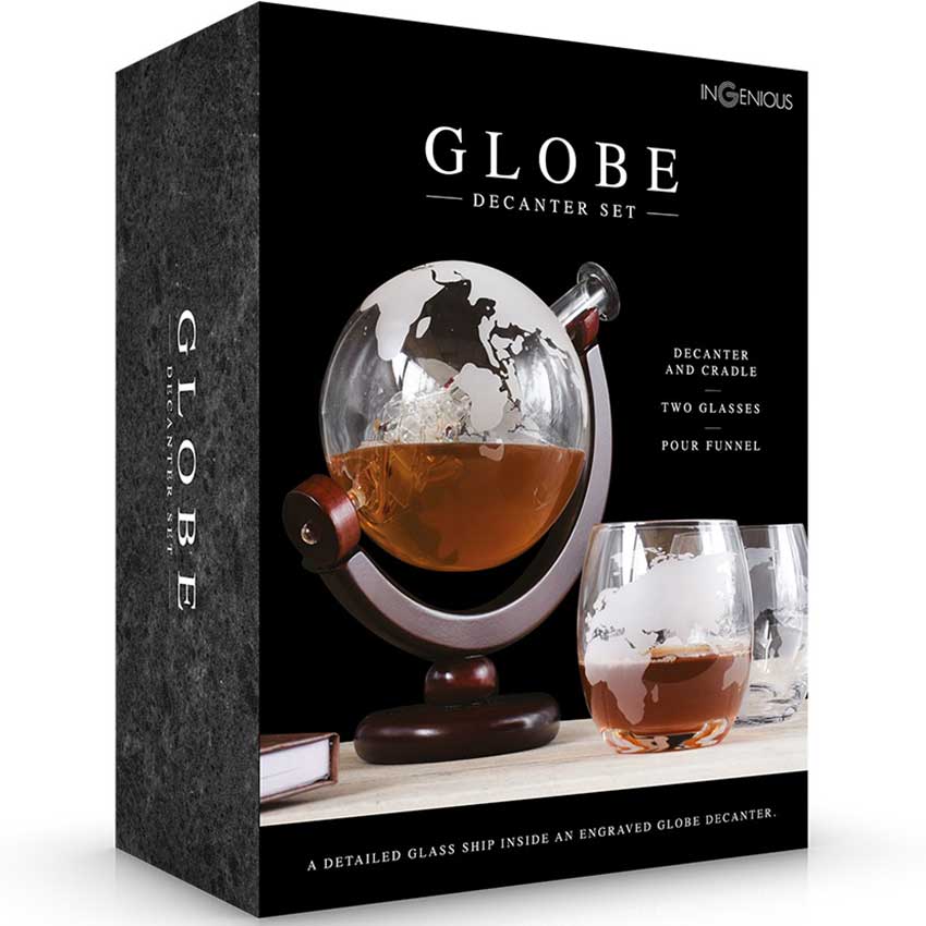 Ingenious Globe Decanter w/ Glasses Set