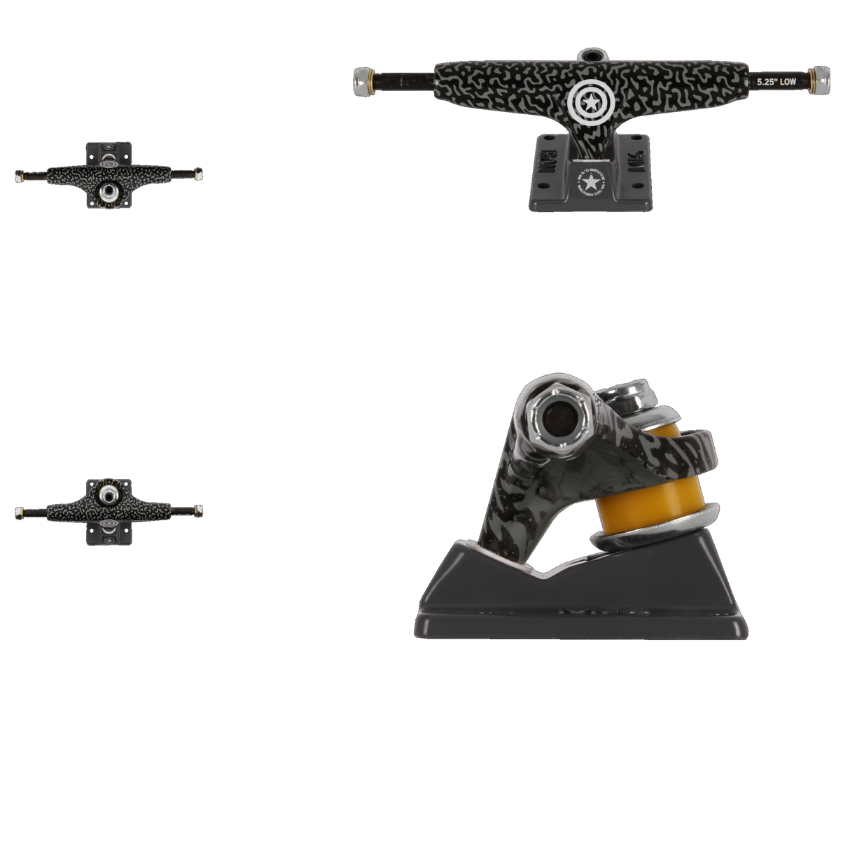 Iron Skateboard Trucks - Low Black 5.25''