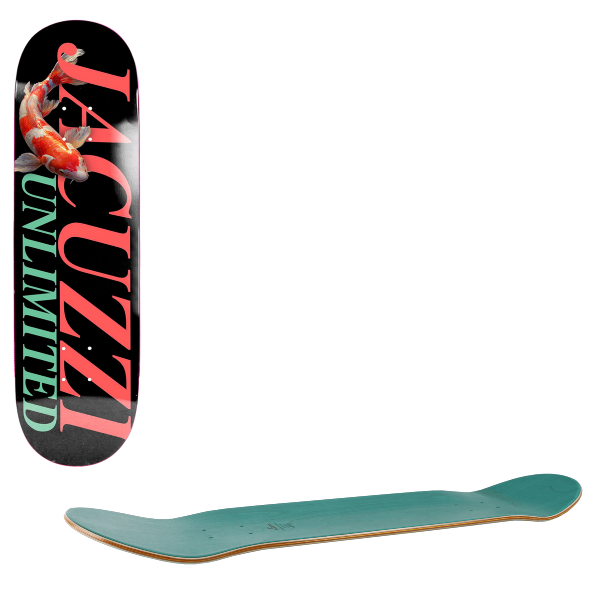 Jacuzzi Unlimited Koi Logo Skateboard Deck - Black 8.25"