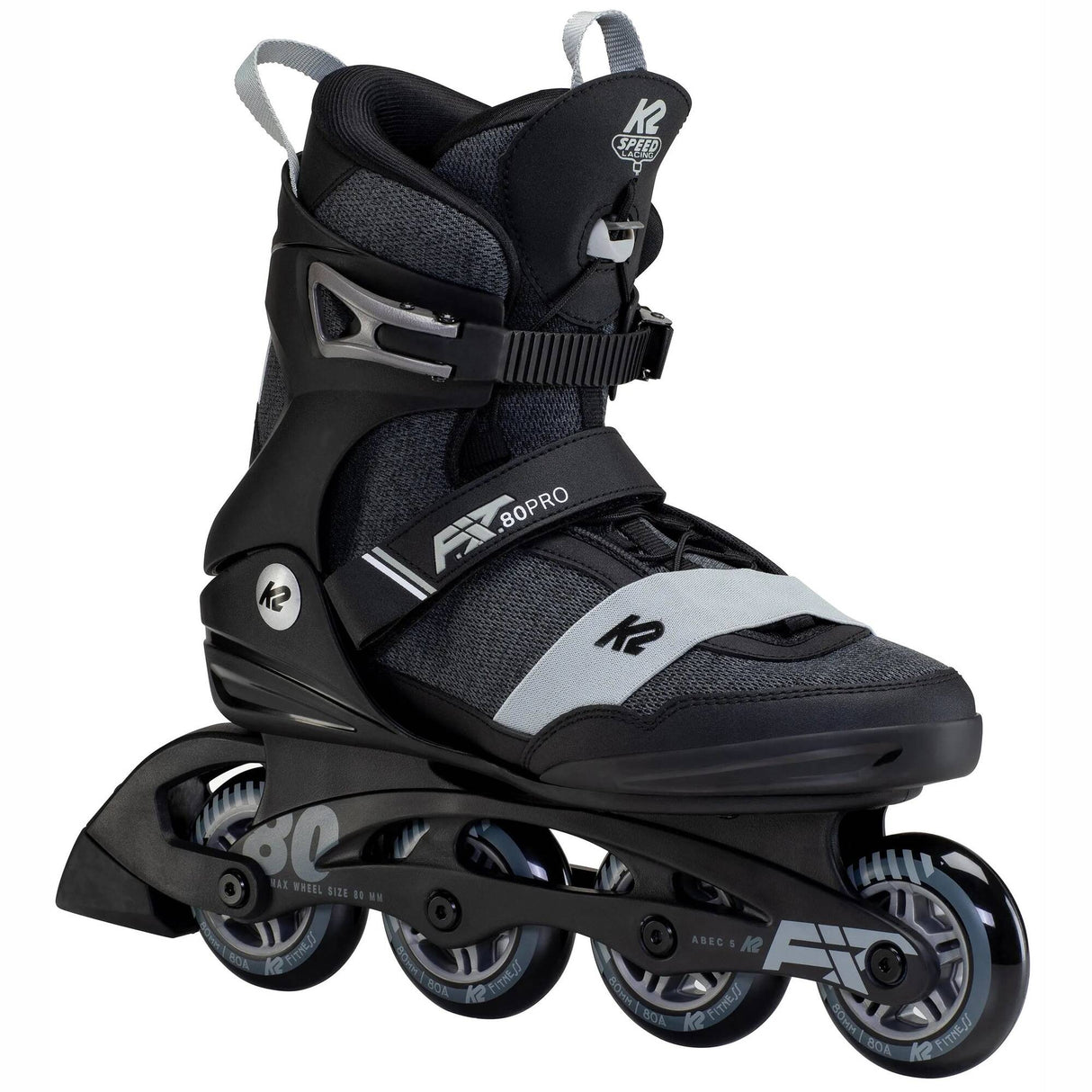 K2 F.I.T. 80 Pro Inline Roller Skates - Black/Grey