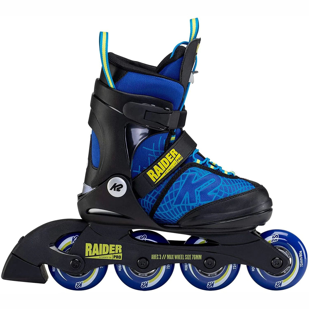 K2 Raider Pro Adjustable Inline Skates - Blue/Yellow