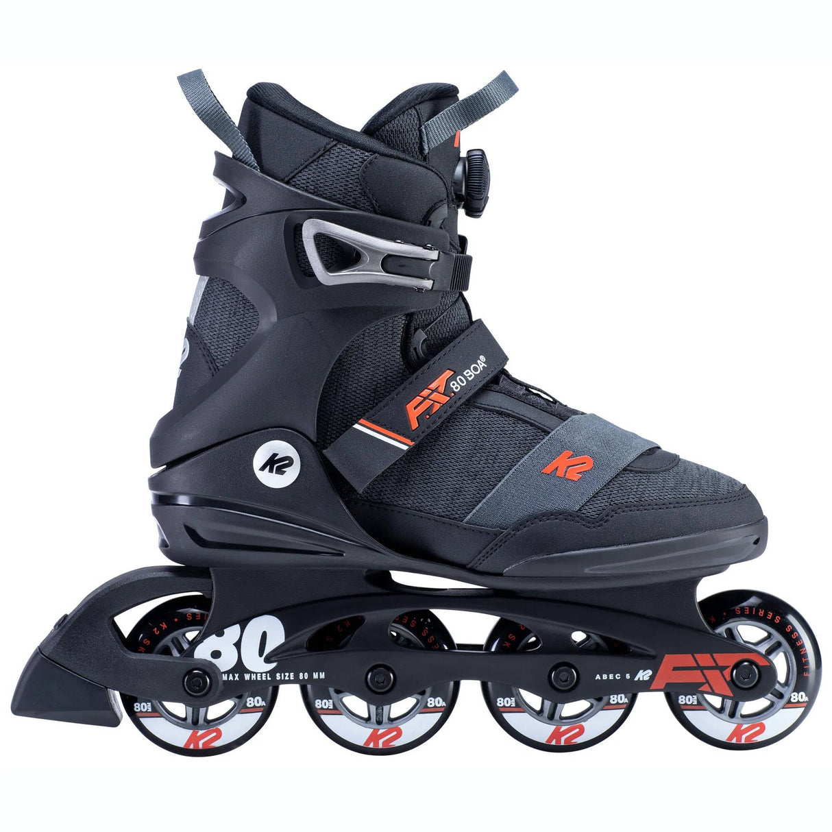 K2 F.I.T. 80 Boa Inline Skates - Black/Red