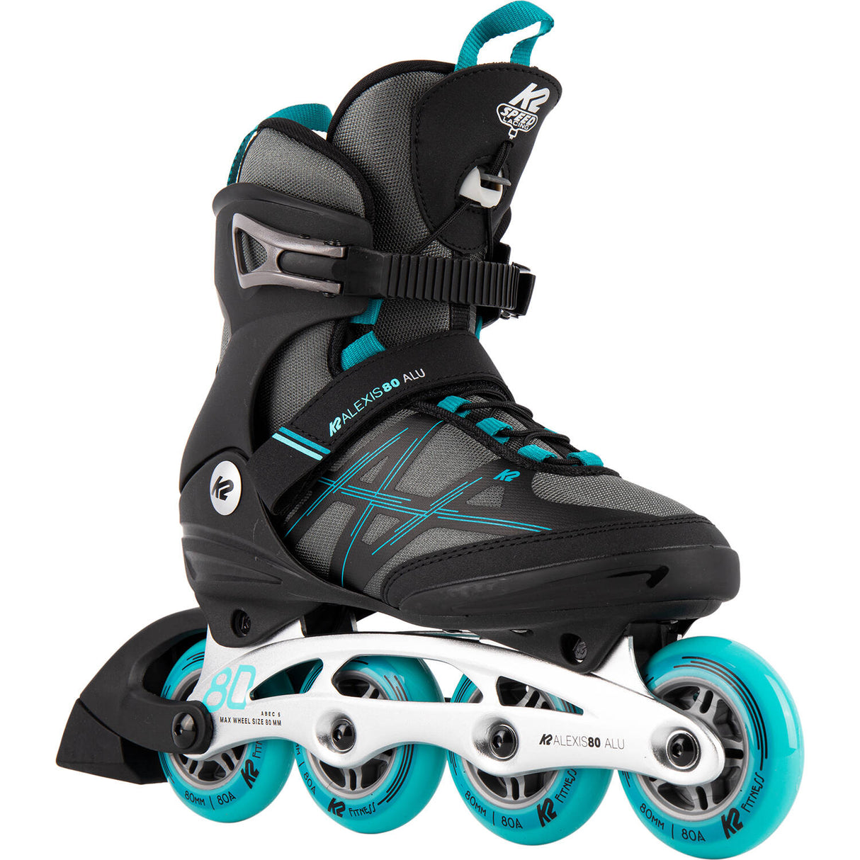K2 Alexis 80 ALU Inline Skates - Grey/Blue