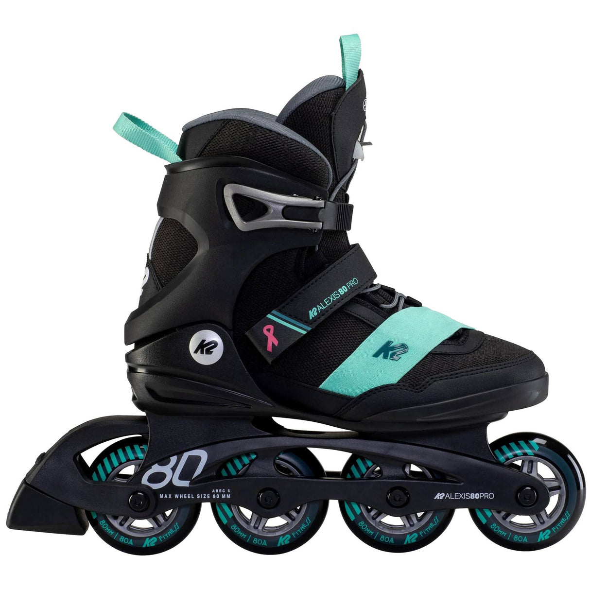 K2 Alexis 80 Pro Inline Skates - Black/Teal