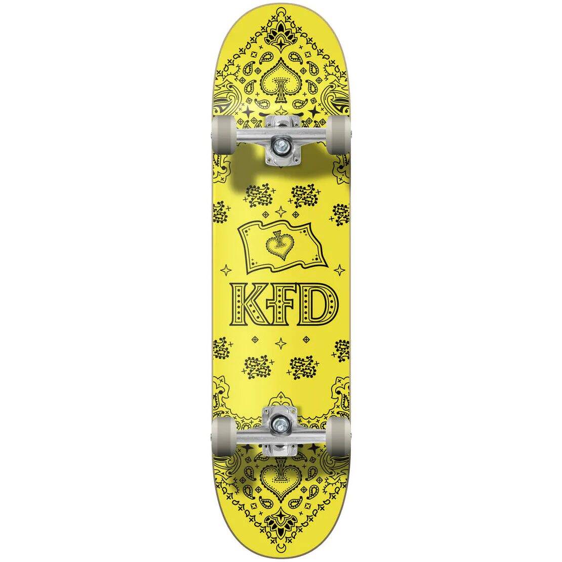 KFD Bandana Complete Skateboard - Yellow 7.75''