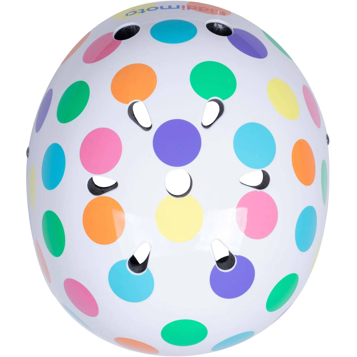 Kiddimoto Pastel Dotty Helmet - White/Multi