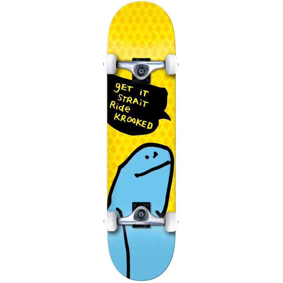Krooked O Geez Shmoo Complete Skateboard - Yellow 7.75''