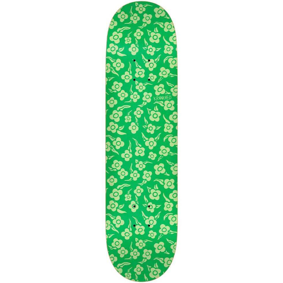 Krooked Flowers Price Point Skateboard Deck - Green 8.38''