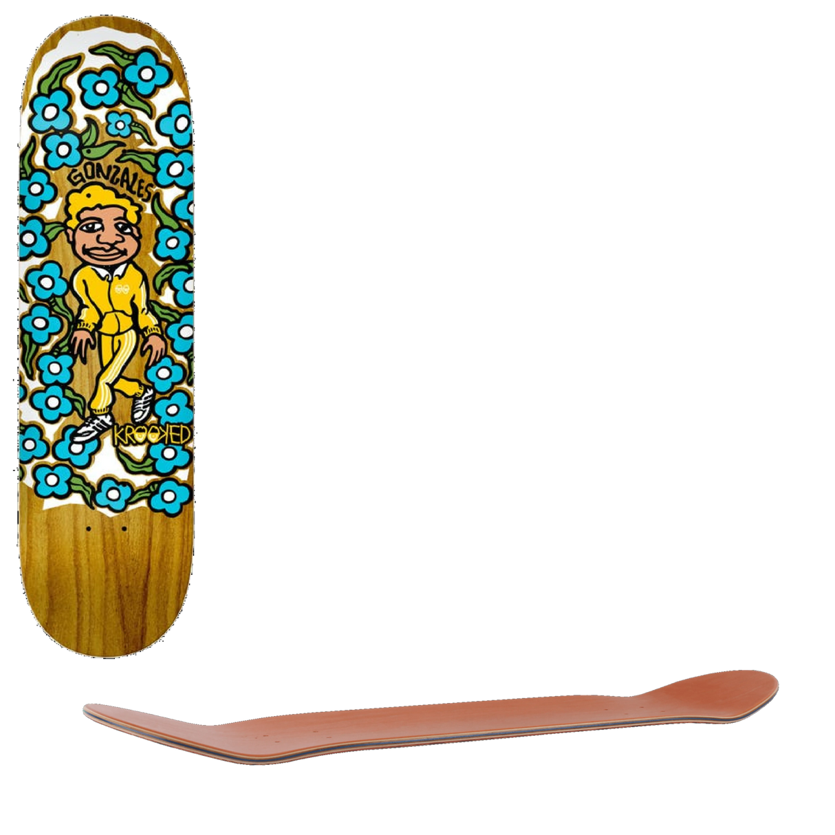 Krooked Gonz Sweatpants Skateboard Deck - Multi 8.5''