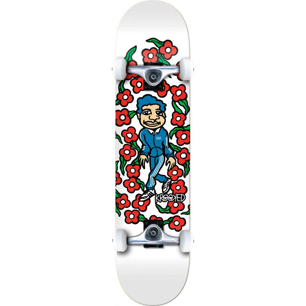Krooked OG Sweatpants Complete Skateboard - White 8.25"