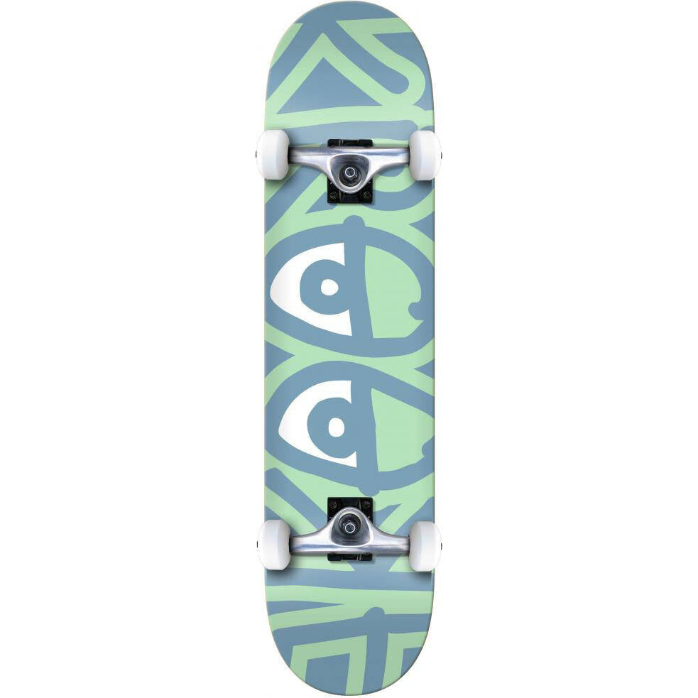 Krooked Team Big Eyes Mini Complete Skateboard - Green/Blue 7.3"