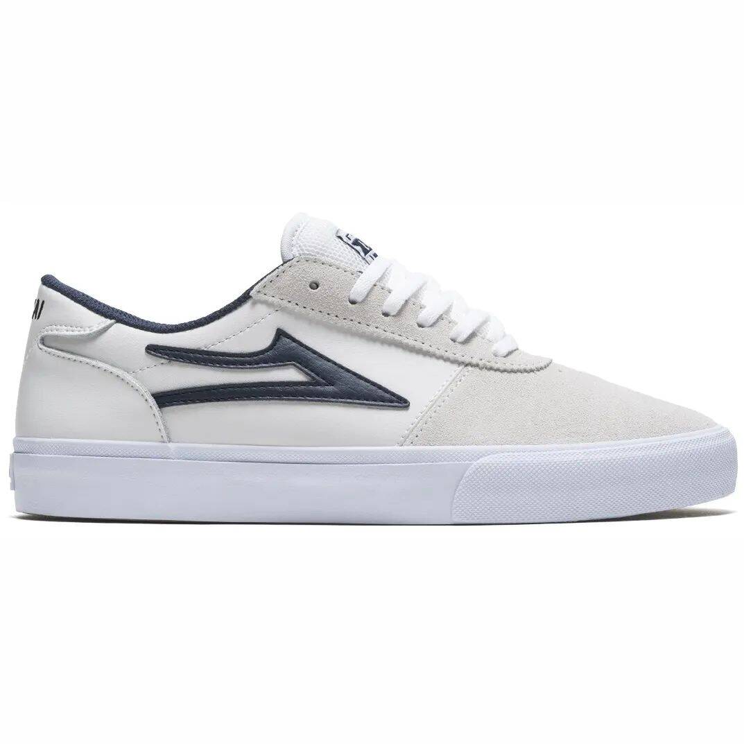 Lakai Manchester Skate Shoes - White/Navy Suede