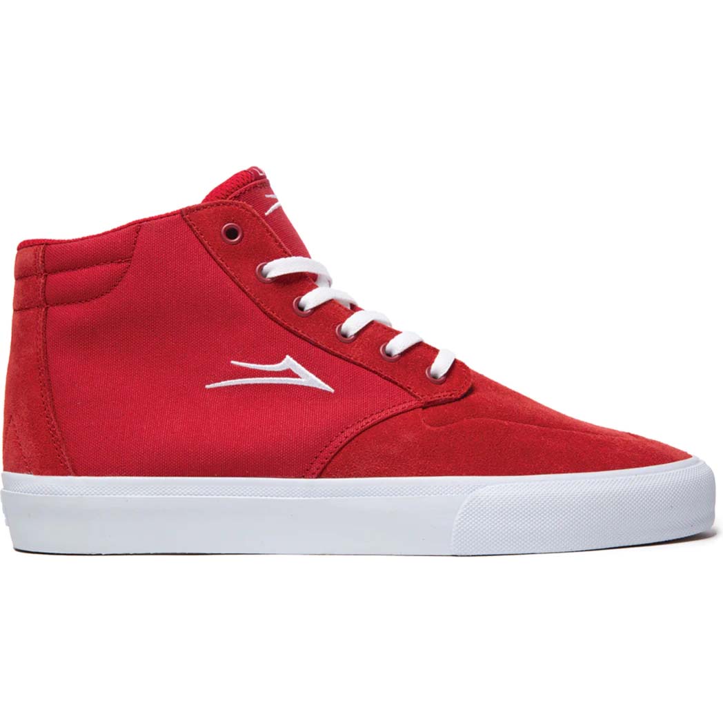 Lakai Riley 3 High Skate Shoes - Red Suede