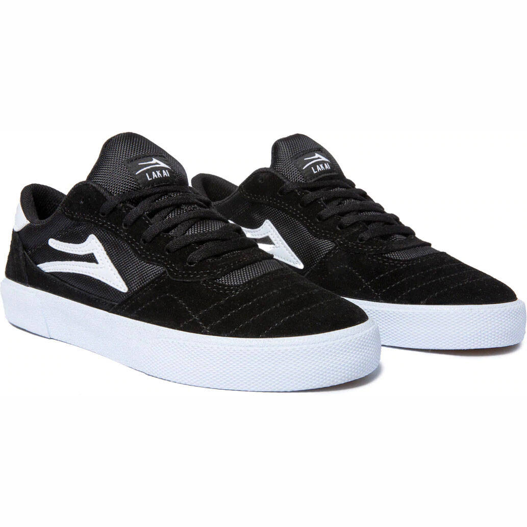 Lakai Cambridge Kid's Skate Shoes - Black/White Suede