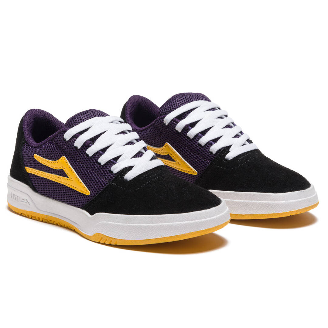 Lakai Brighton Kid's Skate Shoes - Black/Grape Suede