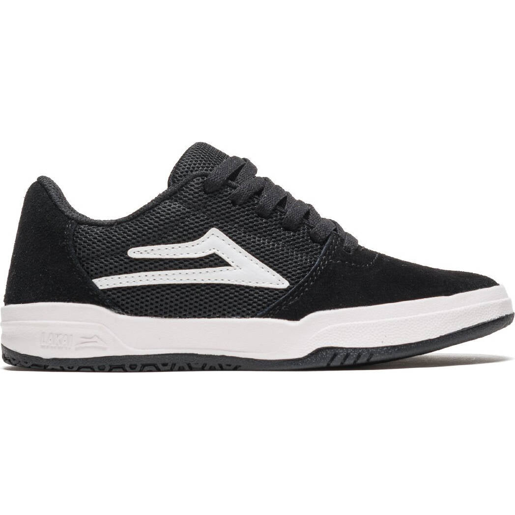 Lakai Brighton Kid's Skate Shoes - Black/White Suede