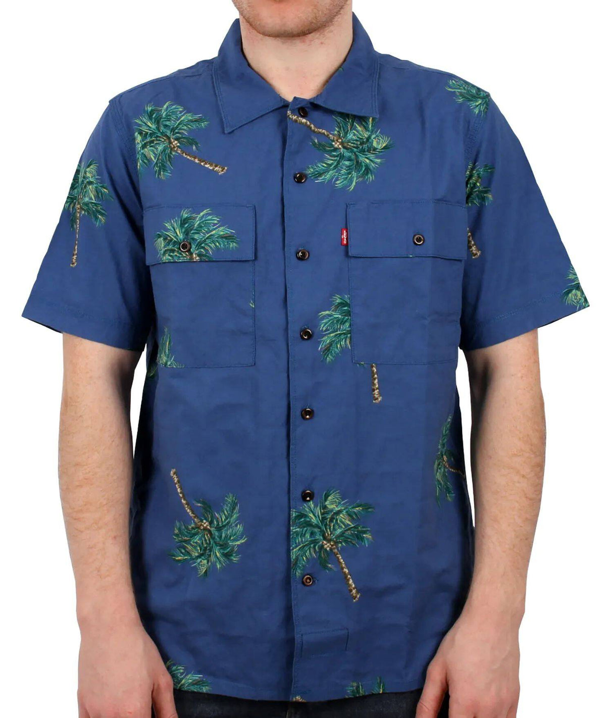 Levi's Skate Button Down Shirt - Watercolour Palm Bright Cobalt