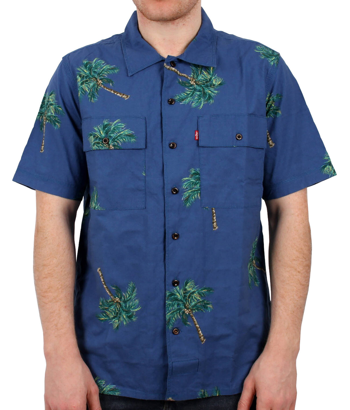 Levi's Skate Button Down Shirt - Watercolour Palm Bright Cobalt SML