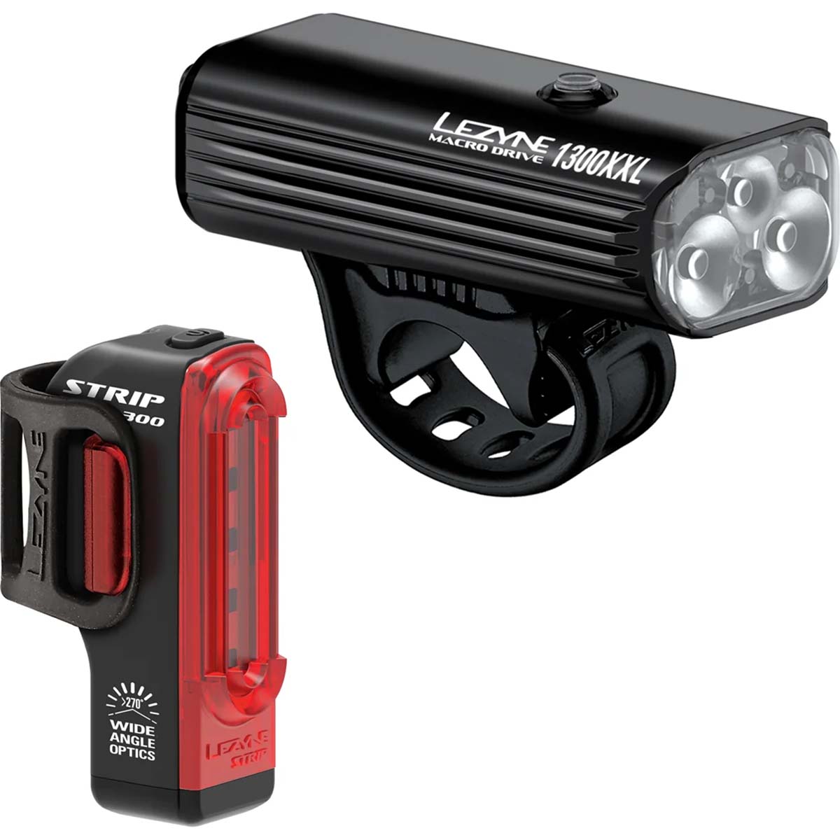 Lezyne Macro Drive 1300XL/Strip Pro Pair Bike Light - Black